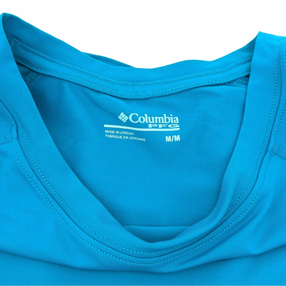 NWT New Columbia Men's PFG Wild Cast Sun Shirt Medium M Echo Blue UPF 50 - Picture 4 of 6